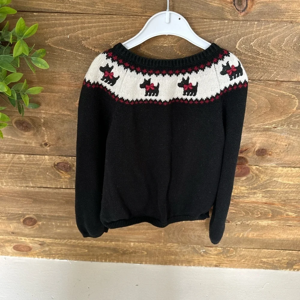 Vintage Gymboree Holiday Friends Scottie Sweater Cardigan Size 5 Girls